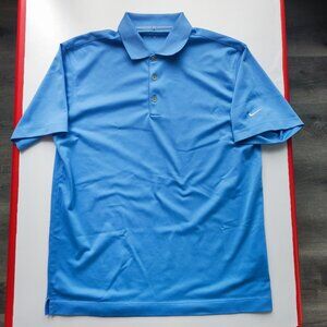 Nike Golf dri-fit polo shirt 1/4 button down blue men's size M